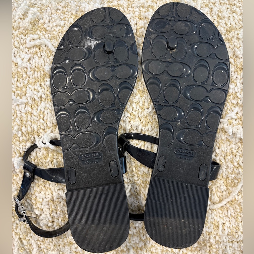 Coach Black Sandals with Silver Details - Picture 6 of 9